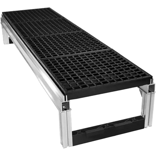 FOUNDATION Open Drainage Modular Aluminum Work Platform Kit, 36" W x 72" D, 400 lbs. Capacity, All-Welded The Estey Group