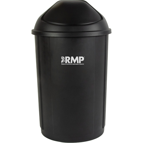 Bac &agrave; d&eacute;chets demi-rond avec couvercle, Poly&eacute;thyl&egrave;ne, 21 gal. US The Estey Group