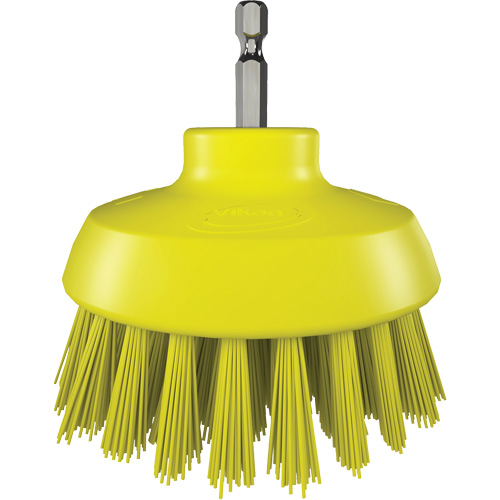 Brosse ronde HyDrive pour perceuse, Soies Tr&egrave;s ferme, Longueur de 3-1/10", Jaune The Estey Group