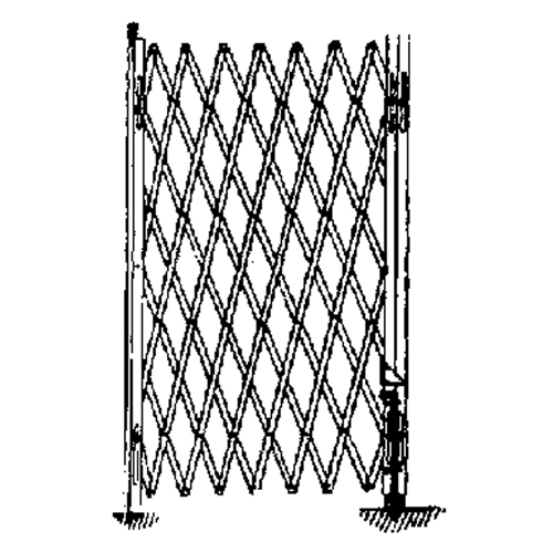 Barri&egrave;res de s&eacute;curit&eacute; galvanis&eacute;es repliables, Repliable simple fixe, 4' lo x 6' h d&eacute;ploy&eacute; The Estey Group