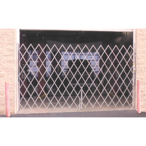 Galvanized Folding Security Gates, Fixed Single Folding, 4' L x 6' H Expanded The Estey Group