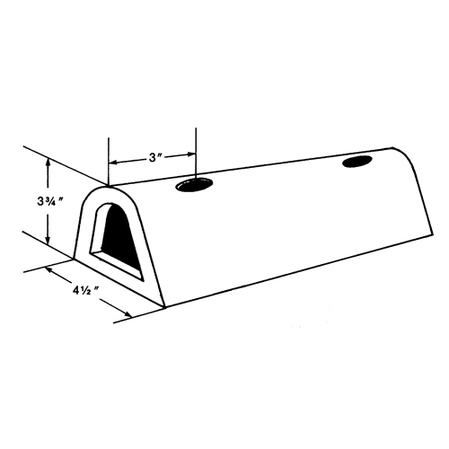 Extruded Rubber Dock Fenders, Rubber, 4-1/2" W x 12" L x 3-3/4" D The Estey Group