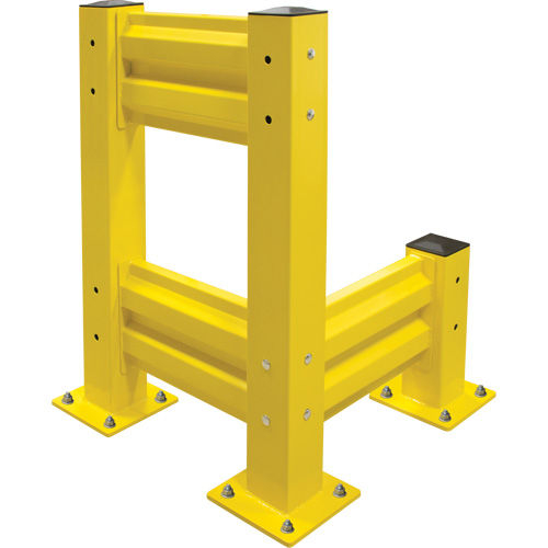 Industrial Safety Guard Rail, Steel, 19" L x 12" H, Safety Yellow The Estey Group