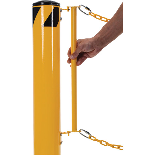 Syst&egrave;me de bornes de protection et chaînes pour quai, Acier, 42" h x 6-5/8" la, Jaune The Estey Group