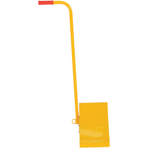 Cale de roue avec poign&eacute;e ergonomique, Acier, Jaune, 8" la x 10-3/4" p x 9-1/8" h The Estey Group