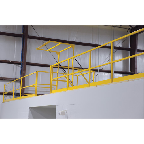 Mezzanine Safety Gate, 68-1/2" L x 42" H, 80-1/16" Raised, Yellow The Estey Group