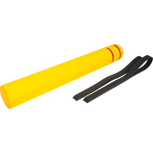 Capuchon en poly&eacute;thyl&egrave;ne pour borne de protection, 6-5/8" dia. x 52" l, Rouge/Jaune The Estey Group