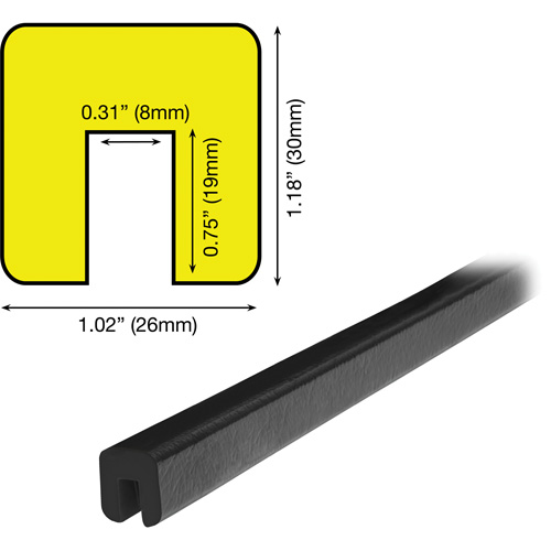 G Profile 5M Edge Protection Bumper Guard, 2' (0.6096 m) Long The Estey Group