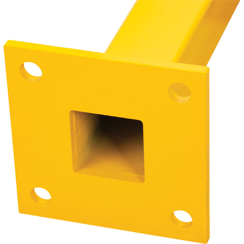Corner Post for Light-Duty Guard Rails, Steel, 42" H, Safety Yellow The Estey Group