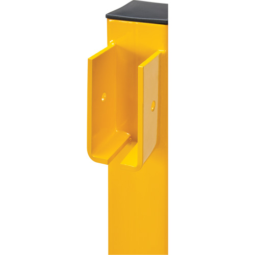 Corner Post for Light-Duty Guard Rails, Steel, 42" H, Safety Yellow The Estey Group
