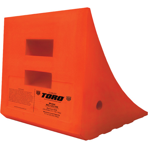 70 Ton Large Equipment Wheel Chock, Urethane, Orange The Estey Group