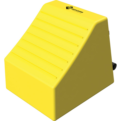 Checkers Safety Heavy-Duty Ultra Class Mining Wheel Chock, HDPE, Yellow, 14-1/2" W x 17-1/2" D x 16" H The Estey Group