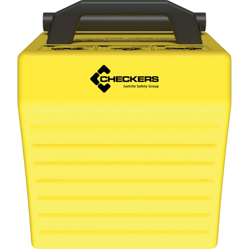 Checkers Safety Heavy-Duty Ultra Class Mining Wheel Chock, HDPE, Yellow, 14-1/2" W x 17-1/2" D x 16" H The Estey Group