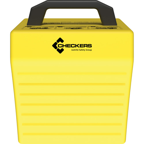 Checkers Safety Heavy-Duty Ultra Class Mining Wheel Chock without Bracket, HDPE, Yellow, 14-1/2" W x 17-1/2" D x 16" H The Estey Group