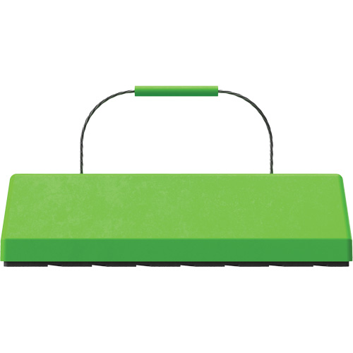 Checkers Safety SafeRay  Aircraft Wheel Chock with Cable Handle & Rubber Pad, Urethane, Fluorescent Green, 24" W x 8" D x 6" H The Estey Group