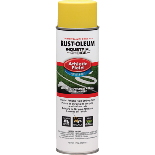 Peinture pour traçage de ligne pour terrain de gymnastique Industrial Choice AF1600, Jaune, 17 oz, Canette a&eacute;rosol The Estey Group
