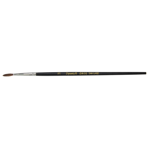 Pinceau pointu &agrave; soies noires pour artiste, Largeur de la brosse de 2,1 mm, Soie de chameau, Manche &agrave; Bois The Estey Group