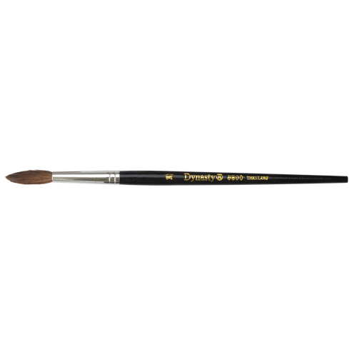 Pinceau pointu &agrave; soies noires pour artiste, Largeur de la brosse de 5,7 mm, Soie de chameau, Manche &agrave; Bois The Estey Group