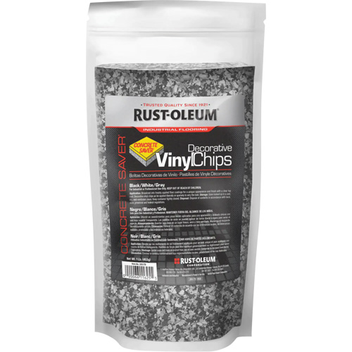 Pastilles de vinyle d&eacute;coratives Concrete Saver, 0,5 kg, Sac, M&eacute;lange noir/blanc/gris The Estey Group