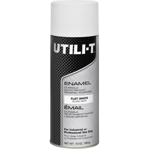 UTILI-T General Purpose Enamel Spray Paint, White, Flat Finish, 10 oz./283 g, Aerosol Can The Estey Group
