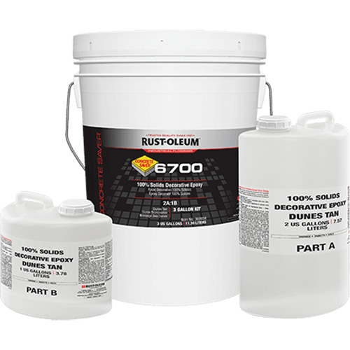 &eacute;poxy d&eacute;coratif 100 % de solides 6700, 3 gal., &eacute;poxy, Tr&egrave;s brillant, Beige The Estey Group