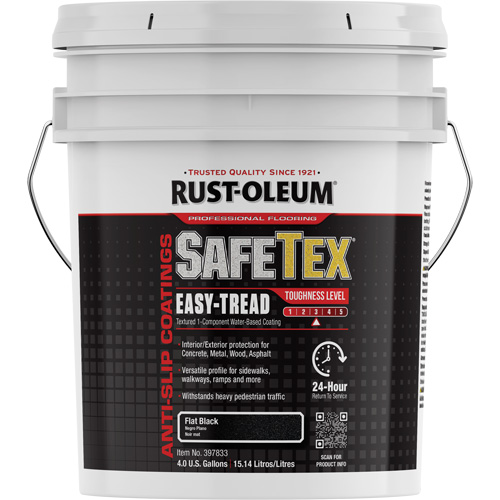 Rev&ecirc;tement d'acrylique SafeTex Easy-Tread, 4 gal., &agrave; l'eau, Fini mat profond/Textur&eacute;, Noir The Estey Group