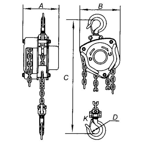 Chain Hoist, 10' Lift, 1000 lbs. Capacity, Alloy Steel Chain The Estey Group