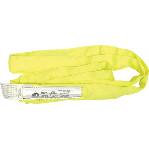 Round Slings, Yellow, 2" W x 6' L, 9000 lbs. Vertical Load The Estey Group