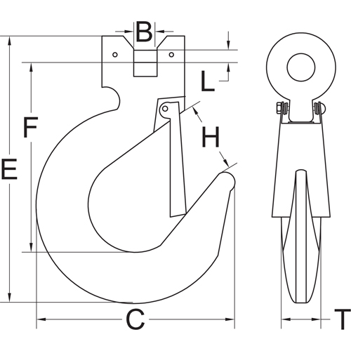 Clevis Slip Hook with Latch - Grade 70 The Estey Group