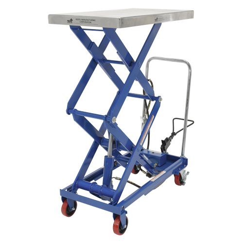 Pneumatic Hydraulic Scissor Lift Table, Steel, 35-1/2" L x 20" W, 800 lbs. Cap. The Estey Group