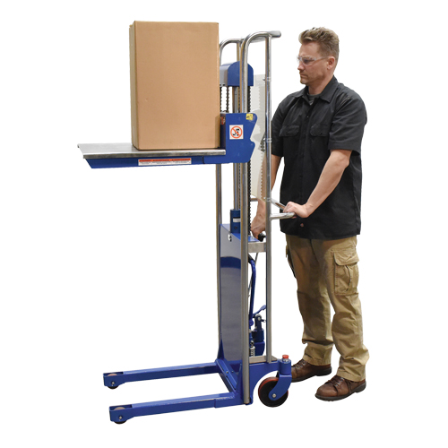 Hefti-Lift Load Stacker, Foot Pump Operated, 880 lbs. Capacity, 59" Max Lift The Estey Group