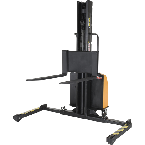 Narrow Mast Powered Lift Stacker, Electric Operated, 1500 lbs. Capacity, 63" Max Lift The Estey Group