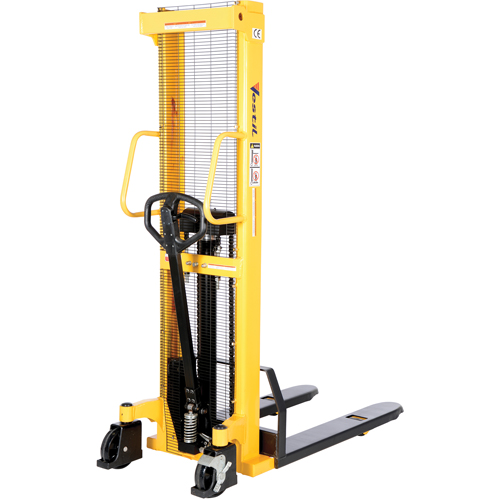Manual Hydraulic Stacker, Hand Pump Operated, 2000 lbs. Capacity, 63" Max Lift The Estey Group