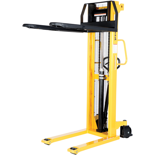 Manual Hydraulic Stacker, Hand Pump Operated, 2000 lbs. Capacity, 63" Max Lift The Estey Group