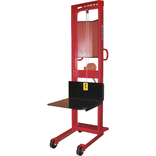 Winch Stacker, Hand Winch Operated, 1000 lbs. Capacity, 70" Max Lift The Estey Group