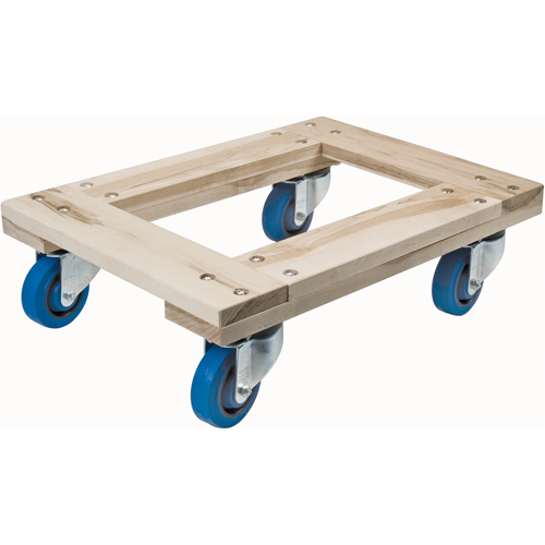 Chariots en bois franc - usage intensif, Roues en Caoutchouc, Capacit&eacute; de 1400 lb, 18" la x 30" p x 7" h The Estey Group