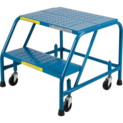 Escabeau roulant certifi&eacute; par la CSA, 2 marches, Largeur de la marche 22", Hauteur de la plateforme 19", Acier The Estey Group