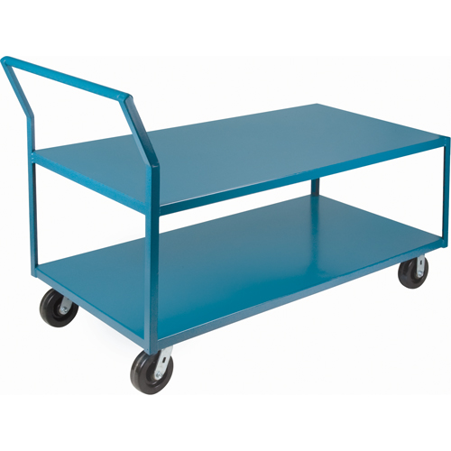 Heavy-Duty Low Profile Shop Carts, 2 Tiers, 30" W x 72" D x 41" H, 2400 lbs. Cap. The Estey Group