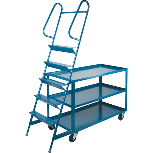Stock Picking Carts, Steel, 24" W x 64" D, 3 Shelves, 1200 lbs. Capacity The Estey Group