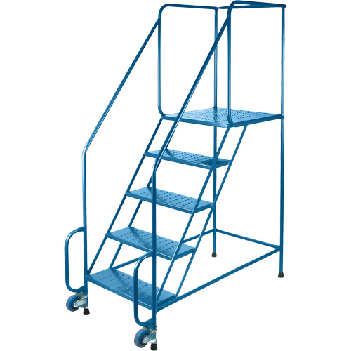 Tilt-N-Roll Ladders, Steel, 6 Steps, 22" Wide, 24" D x 56" H Top Step The Estey Group