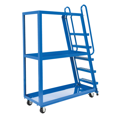 Stock Picking Cart, Steel, 21-7/8" W x 56-1/8" D, 3 Shelves, 1000 lbs. Capacity The Estey Group