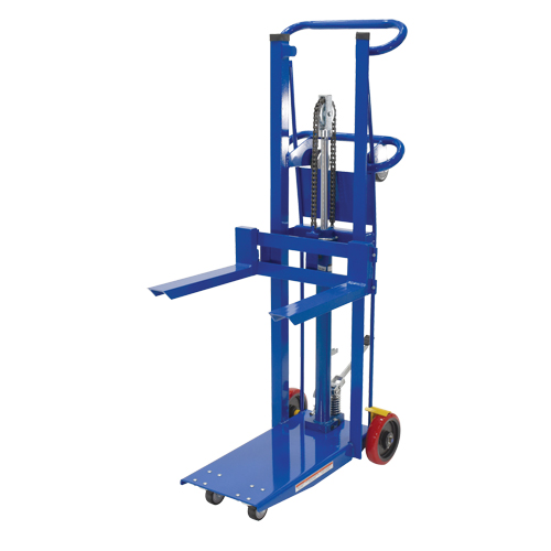 Platform Lift Stacker, Foot Pump Operated, 750 lbs. Capacity, 52" Max Lift The Estey Group