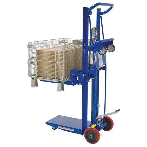 Platform Lift Stacker, Foot Pump Operated, 750 lbs. Capacity, 52" Max Lift The Estey Group