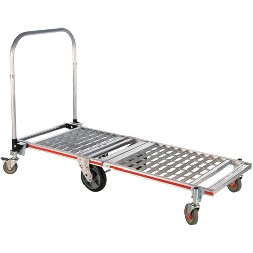 Six Wheel Folding Platform Truck, Aluminum, 1550 lbs., 61-7/8" L x 23-1/4" W, 39" High The Estey Group