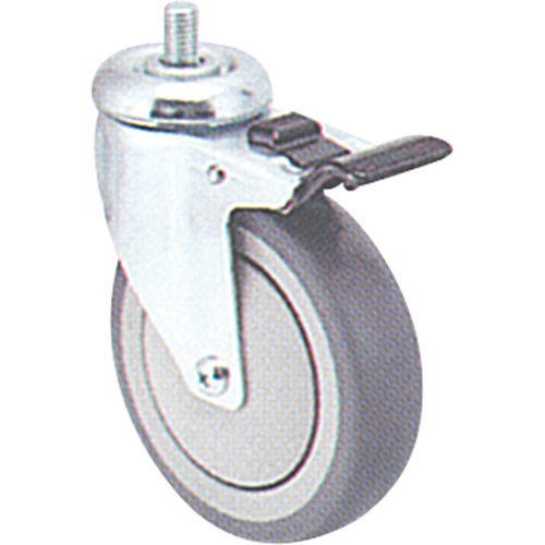 Zinc Plated Caster, Swivel with Brake, 5" (127 mm) Dia., 240 lbs. (108 kg.) Capacity The Estey Group
