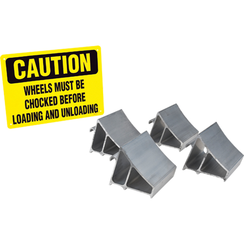Aluminum Wheel Chock Kit, 7" W x 6" D x 6" H The Estey Group