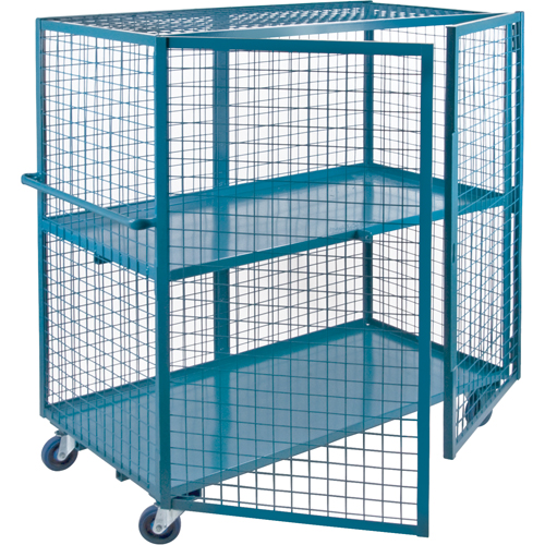 Wire Mesh Truck, 2 Tiers, 63" L x 26" W x 62.5" H, 1200 lbs. Cap. The Estey Group