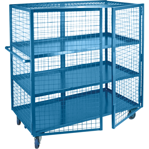 Wire Mesh Truck, 3 Tiers, 75" L x 32" W x 62.5" H, 1200 lbs. Cap. The Estey Group