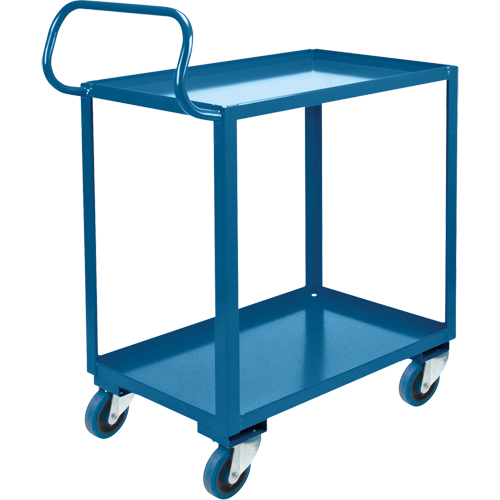 Chariot ergonomique &agrave; tablettes, 800 lb Capacit&eacute;, Acier, 20" la x 37" ha x 32" p, Bordure vers le haut The Estey Group