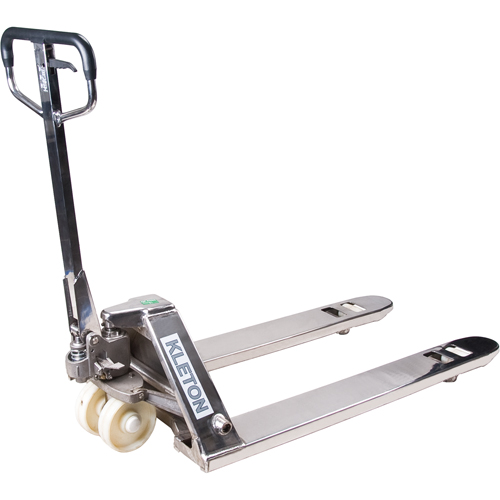 Manual Pallet Truck, Stainless Steel, 48" L x 27" W, 5500 lbs. Capacity The Estey Group